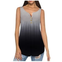 Ženske ljetne vrhove O-izrez kratkih rukava gradijentna majica za ramena na ramenu vrhovi bluze prsluk
