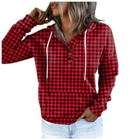 Ketyyh-Chn ženski modni ispisani džemper s dugim rukavima crveni, XL