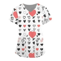 Valentines Dnevne košulje Žene kratkih rukava Ljubav Srce Grafički grafički print plus veličina Radna