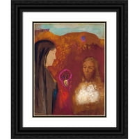 Odilon Redon Black Ornate Wood uokviren dvostruki matted muzej umjetnički print pod nazivom: Hrist i Samaritanska žena