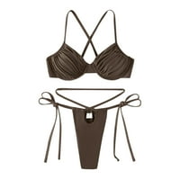 Ženske odjeće za plažu Ljetni bikini puni kolor sa svirki kupaći kostimi Split kupaći kostim