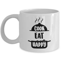 Kuhajte, sretan što sadrži kuharski poklon za kafu i čaj za poklon čaj i posude za ljubitelje hrane,
