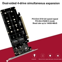 do M. M-Key NVME SSD 2U Server Riser Card dvostrano 4-disk NVME RAID PCI-E Split Card