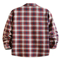Glonme rever TunT košulja za muške džepne košulje za odmor Buffalo plaid bluza za ispis ljubičasta 4xl