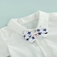 Jkerther Day Neovisnosti Dečji dečji dečji dečki džentlmen sa outfit kratkim rukavima kratke majice | 4. jula Ljetni setovi