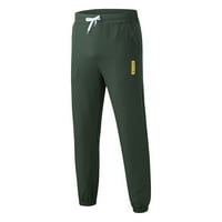 PXiakgy Modeble Muške plus pantalone labave veličine noge sa vezanim trenerkama za muške hlače zeleno
