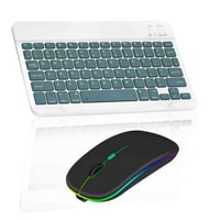 Punjiva Bluetooth tastatura i miš Combo ultra tanak za Blu M8L i sve Bluetooth omogućeno Android PC-DEEP Green tastatura sa RGB LED-om