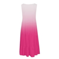 Charella ženska modna ljetna gradijentska ružičasta ručna haljina za zabavu bez rukava ružičasta, s