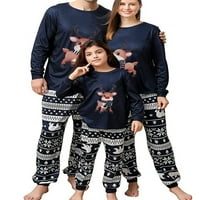 Xingqing Božićna porodica Pajamas set za odmor Porodica Podudaranje PJS set Slatka spavanja Elk Xmas