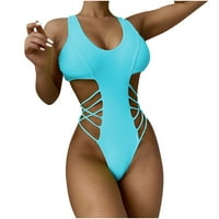 Žene jedna izdubljena kupaći kostim visoki rez Monokini kupaći kostim za žene Potaknite čvrste kupaće kostime