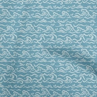 Onuone pamučni dres teal plave tkanine azijski japanski talas DIY odjeće pretežanje tkanine ispis tkanina sa dvorištem širom