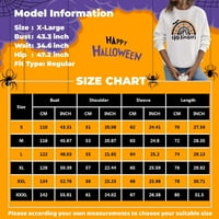 Bazyrey ženske dukseve Pulover Halloween Print Dugi rukav Pulover okruglog vrata Top bluza Crvena 3xl