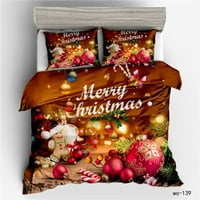 Duvet Cover Božić Santa Claus Deer Mekog kreveta Komforper navlake, posteljina od mikrovlakana posteljina za posteljinu i jastučnice