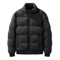 Zimski kaputi za muškarce - puni zip čvrsta anorka labava casual jakna anorak turtleneck jakna s dugim rukavima crna