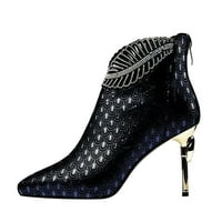Mortilo čizme tanke cipele dijamantske ženske kratke prozračne pete Visoke Laceup cuspidalne ženske cipele, poklon