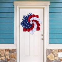 Mchoice 4. jula Patriotski ukrasi vijenac američka zastava Dan vijeka vijenac ručno izrađen koeding viseći vijenac za prednje zidne vrata kuće ukras