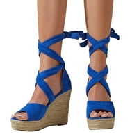 Sandale sa platformom Aaiyomet Solidne rimske sandale Dame za žene Sandale Ležerne prilike Modne ženske sandale, plava 8.5