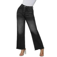 Auroural Plus veličine Jeans Proljeće i ljeto Novo punjenje dugmeta sa zatvaračem ravne traperi modne ležerne traperice