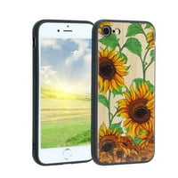 Ljeto-suncokret-ploče za drvo-telefon, deginirani za iPhone se slučajevi muškarci žene, fleksibilan silikonski otporni na iPhone