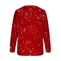 Cuoff Womens dukseva Dukserija za žene modni casual dugi rukav božićni print okrugli vrat pulover bluza