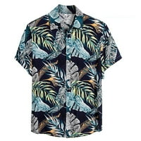 Jsaierl muški hawiian majice Ljeto Print Beach Majica Regular Fit Majice kratkih rukava Comfy gumb dolje Aloha Majica Vrh za odmor na plaži