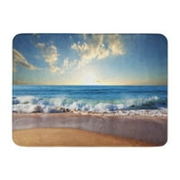 Plaža more zalazak sunca Ocean Sunrise Water Tide Doormat Podna prostirka za rug