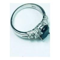 Sterling srebrni certificirani prirodni plavi safirni prsten za nju za nju