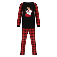 Lenago Božićna porodica Podudaranje pidžama set Božićni man tata plejs bluza za ispisu + hlače Porodična