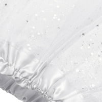 Puawkoer plesačka suknja Paillette Ženska kratka suknja Elastična slojevina za odrasle suknje odjeće i dodaci Jedna veličina bijela