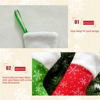 Xmarks Mini božićne čarape, male čarape Božićno drvce Zeleni crveni viseći ukrasi za porodičnu zabavu