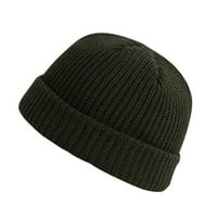 Haxmnou Unise Fashion Toar Winter Casual Pleted Hat Solid Boja Sve utakmica debeli šešir