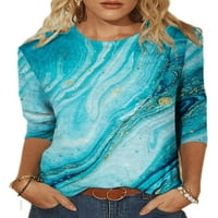 Hait ženska majica majica majica Crew Crt Crt Tee Ladies Tunic Bluza Butterfly Print Pulover Style-G