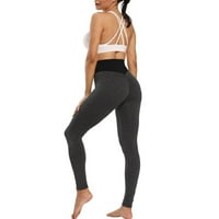 Ženske joge hlače Visoka stručna guza za podizanje teksturirane tajice Bespremljene elastične pantalone plijen tweatpants