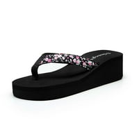 Ženske sandale Dyttdo Ženske ljetne cvjetne flip-flops Wedge Heel Platform Flip Flops Plaža Cipele Ležerne prilike plaže Sandale Sjajne poklone za žene na klirensu