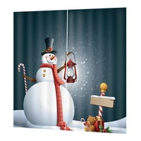 Digitalni tisak 3D zavjese za zavjese, 65x, božićni snjegović snjegovića