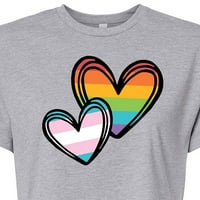 Instant poruka - Rainbow i Trans Flag Hearts - Juniori obrezana pamučna majica