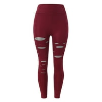 Push up High Squik gamaše od šuplje od izdubljenih sportskih tajica Ženske hlače Trening trčanje Fitness Yoga Leggins Pantalones Red XL