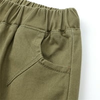 Djevojke Sportske kratke hlače Dječje dječje dječake Djevojke Jogger kratke hlače Ljetne pamučne ležerne kratke hlače aktivne s džepovima s kapuljačom s kratkim rukavima za dječake pamučne vojske zelene 120