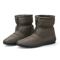 Daefulne dame zimske cipele sprijeda zip čizme za snijeg Plish obložen topli boot vanjski prozračni ležerni okrugli nožni zeleni 4,5