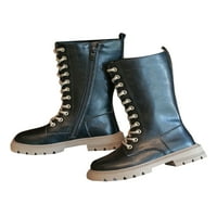 Harsuny Girls Boys Mid Calf čizme Okrugli nožni cipeli Boot bočni patentni zatvarač Zimske cipele Haljina