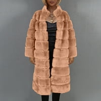 Plus size Ženski zimski kaputi topli kaput zimski V izrez Outerwear Khaki XL