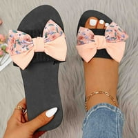 〖YiLirongyumm〗 Ružičaste sandale Ženske papuče za žene Dame Ljetni boemski dekoracija luka Sandale otvorene cipele za cipele