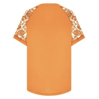 AMLBB Ženska majica plus veličine Solid Boja čipka V-izrez Labavi ljetni kratki ružini bluza