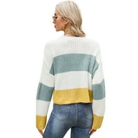 Ketyyh-Chn Ženski pulover casual dugih rukava tanka pletena turtleneck džemper pulover vrhovi žuto, m