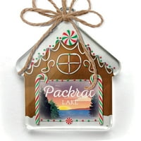 Ornament tiskano jedno obodno jezero Retro Design Pacrat Lake Božić Neonblond