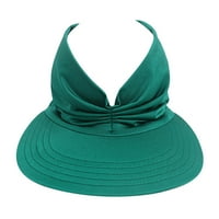 Ženske kape za sunčanje široko podružno elastično šuplje gornji šešir pune kasete na otvorenom zelenom