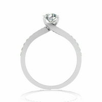 1. CTS Okrugli moissanite Solitaire zaručni prsten za žene 18k bijeli pozlaćeni pozlaćeni svadbeni vjenčani