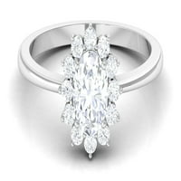 Princeza Diana nadahnula je moissan zaručnički prsten, 14k bijelo zlato, US 3,50