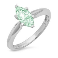 1. CT Sjajno markiza Clear Simulirani dijamant 18k bijeli zlatni pasijans prsten sz 7