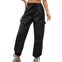 Dasayo Women Cargo Duksevi elastične struke Povratne pantalone sa džepovima Stilske čvrste tegore Y2K